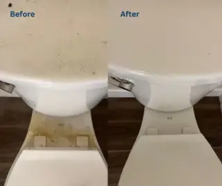 Toilet before and after